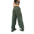 thumbnail image 2 of Womens Parachute Pants Cargo Trousers Elastic Waist Wide Leg Track Pants Y2k Clothing, 2 of 6