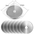 thumbnail image 4 of Cuchilla rotativa de 10 piezas, cuchillas de repuesto de 45mm para cortador rotativo, cuchillo giratorio de costura de 45mm, juego de 10 cuchillas de repuesto para bordeadora rotativa TUNC Sencillez, 4 of 5