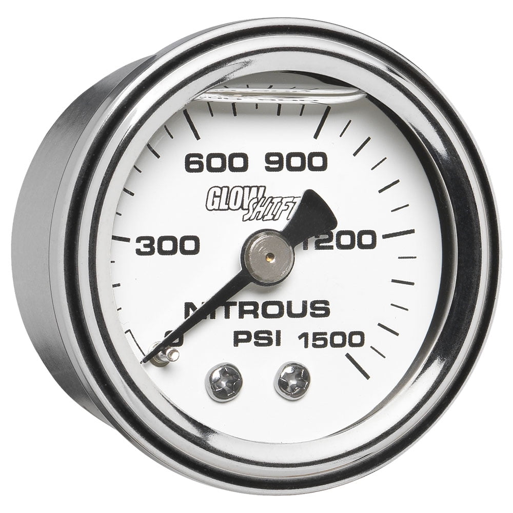 Liquid Filled White Face Mechanical Nitrous NOS Pressure Gauge