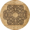 thumbnail image 1 of Ahgly Company Indoor Round Medallion Brown Traditional Area Rugs, 7' Round, 1 of 4