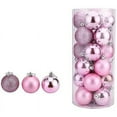 thumbnail image 2 of Bolas De Navidad, 24 Piezas De Adornos Navideños De Color Rosa, Bolas De Navidad Mate, Brillantes Y Con Purpurina, Para Decoraciones Para Árboles De Navidad, 2 of 5