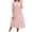 Pink, variant on Busydd Womens Fall Dresses 1/2 Sleeve Round Neck Midi Dress Fashion Elegant Solid Color Homecoming Dresses Casual Flowy Cotton Linen Cocktail Dress