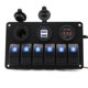 thumbnail image 2 of Panel De Interruptor Basculante Para Barco Marino De 6 Bandas, Panel De Interruptor Led Resistente Al Agua, Pantalla Digital, Puerto Usb Dual Para Coche, Camión, Barco Marino Guardurnaity VI004238-00, 2 of 7