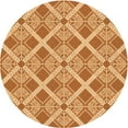 thumbnail image 1 of Ahgly Company Machine Washable Indoor Round Transitional Yellow Orange Area Rugs, 6' Round, 1 of 7