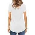 thumbnail image 4 of Tittly Womens Shirts Short Sleeve Shirts Womens Summer Tops V Neck Short Sleeve Basic Plain Tee T Shirt Tshirts Shirts Spring Tops for Women White XL, 4 of 5