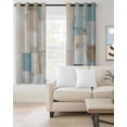 thumbnail image 2 of Blue Beige Blackout Curtains 45 Inches Long for Bedroom, Modern Abstract Color Blocks Thermal Insulated Room Darkening Black Out Window Curtain Panels Grommet Drapes for Living Room, 2 of 8