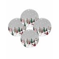 thumbnail image 7 of 13 Inch Round Placemats Set of 4, Grey Christmas Non Slip Heat Insulation PP Table Mats, Snowman Xmas Tree Winter Snowflake Washable Place Mats for Kitchen Dining Party Table Decor, 7 of 7