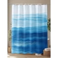 thumbnail image 4 of Shower Curtains Abstract Art Bath Curtain Gradient Blue Waterproof Bathroom Shower Curtain Set with Hooks Decoration 72 x 72 Inches, 4 of 7