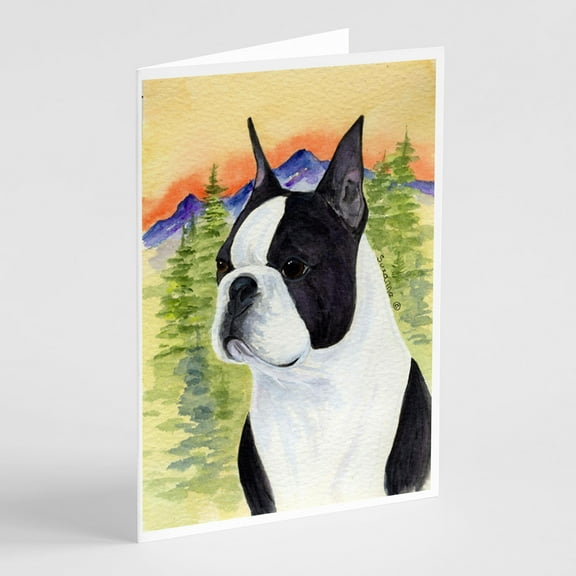 Boston Terrier Greeting Cards and Envelopes Pack of 8