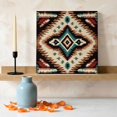 thumbnail image 3 of Ships Next Day Canvas Wall Art 12"x12",Brown Teal Red Boho Wood Framed Canvas Print Painting,Southwestern Vintage Geometric Art Ready to Hang Small Picture Wall Decor for Kitchen Dining Room Office, 3 of 9
