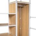 thumbnail image 6 of Full Size Loft Bed Frame with Built-in Work Station and Wardrobe, Metal Loft Bed with Storage Staircase and LED Lights, Easy Assembly, Mattress Not Included, No Box Spring Required, White, 6 of 9
