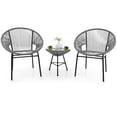thumbnail image 1 of Gymax 3 Pieces Acapulco Chair Set Wicker Conversation Bistro Set w/ Tempered Glass Table, 1 of 10