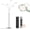 Brushed Nickel, variant on LED Arc Floor Lamp with Remote, 2250LM Dimmable Black Chrome Tree Lamp with Timer, Adjustable Colors Brightness and 5 Adjustable Arms, Multi-Head Tall Standing Lamp for Living Room Bedroom Office