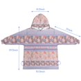 thumbnail image 7 of Purple Pioneer Flower Striped Pattern Blanket Hoodies for Kids 6-13YR Oversize Wearable Blanket Hoodies for Boys Girls Teens, 7 of 7