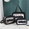 thumbnail image 1 of Portable Makeup Bag Large Capacity Make Up Brushes Lipstick Powder Travel Cosmetics Storage Toiletry Bag Waterproof Transparent, 1 of 2