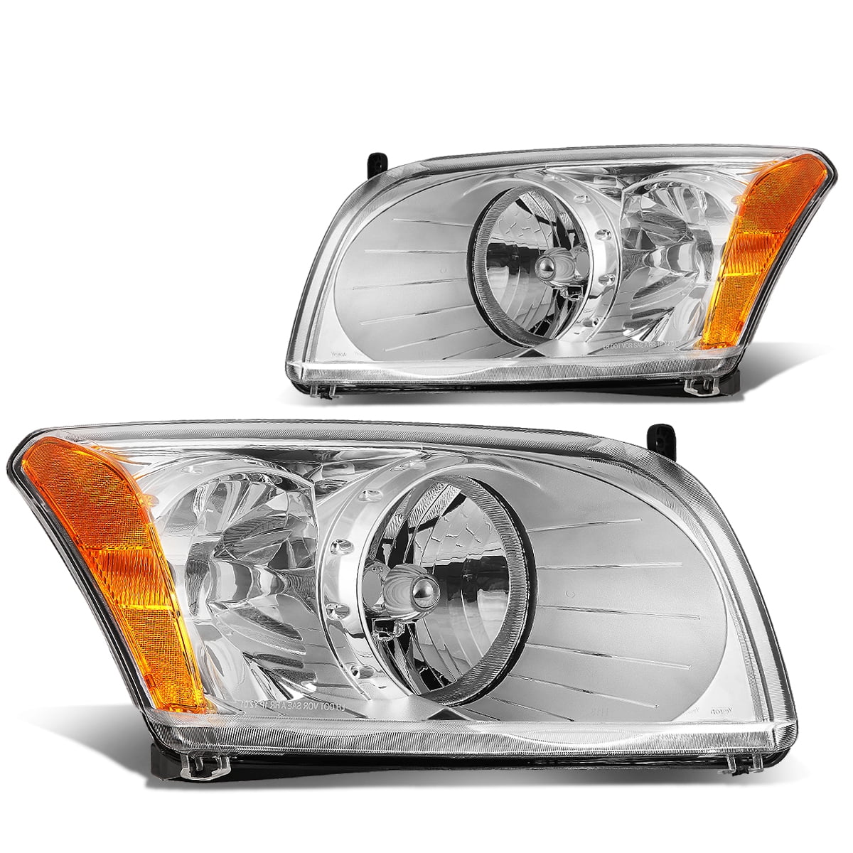 For 2007 to 2012 Dodge Caliber Headlight Chrome Housing Amber Corner