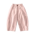 thumbnail image 5 of VBEWZET Kids Wide Leg Casual Pants, Elastic Waist Loose Fit Trousers with Pockets, Lightweight Air-Condition Pants for Boys & Girls Pink 3-4 Years, 5 of 6