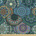 thumbnail image 2 of Ambesonne Floral Fabric by the Yard Upholstery, Moroccan Mosaic Blue Details, 3 Yards, Multicolor, 2 of 5