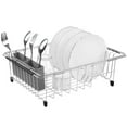 SANNO Extendable Large Cutlery Dish Drying Rack, Rust-Free Stainless ...