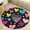 Flannel, variant on Colorful Paw Prints Round Area Rugs for Bedroom Living Room, 3FT Soft Indoor Circle Carpets, Carpet Home Decor Floor Mat