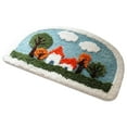 thumbnail image 1 of Half Round Bathroom Anti STeen Mat Flocked Foot Mat Bath Mats Rug Bathmats for Bathtub Washable Non Slip Absorbent Quick Dry Home Decor Accessories for Bathroom Floor Bathtub Showers, 16x24 Inch, 1 of 7