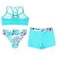 thumbnail image 4 of YONGHS Girls 3 Piece Swimsuits Bathing Suit Sports Crop Top Briefs Swim Trunks Outfits Swimwear Leaf-B 14, 4 of 7