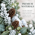 thumbnail image 2 of 24 Inch Christmas Wreath for Front Door, Artificial Winter Wreath with Frosted Pine, Eucalyptus, White Berries and Pinecones, 2 of 8