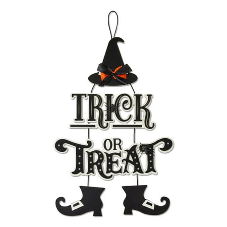 Trick or Treat Hanging Decor, Black, 20.25", Halloween by Way To Celebrate