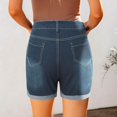 thumbnail image 6 of Womens Denim Shorts Clearance Plus Size Mid Rise Blue Jean Shorts for Women Distressed Frayed Stretchy Womens Blue Jean Shorts Cheap Clearance, 6 of 7