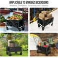 thumbnail image 3 of OVENTE Collapsible Foldable Wagon with 220lbs Weight Capacity, Heavy Duty Fabric and Metal Frame, Portable Folding Utility Cart for Grocery Shopping, Outdoor Sports, Beach and Camping, Black WFU011B, 3 of 7