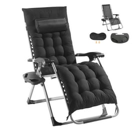 ECOPATIO XL 500LB Oversized Zero Gravity Chair Adjustable Outdoor Recliner with Cushion Black Walmart