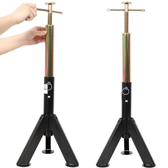 Versatile Adjustable Stabilizer Jacks in Black, 16 to 30" Height Range, Supports 6000 Pound RV, Set of 2