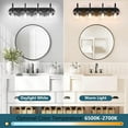 thumbnail image 3 of Matte Black Bathroom Light Fixtures Vanity Light for Bathroom 4 Lights Modern Wall Light Fixtures over Mirror with Clear Glass Shade, 3 of 6