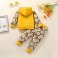 thumbnail image 3 of Otqutp Baby Warm Blouse Toddler Girls Boys Letter Hooded Sweatshirt+Floral Pants Outfits Set Pullover Hoodie Pullover Shirt Fall Clothes(Brown,18-24 Months), 3 of 9