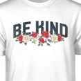 thumbnail image 2 of Teelocity Be Kind Floral Graphic T-Shirt (Medium - Standard Fit, White), 2 of 4