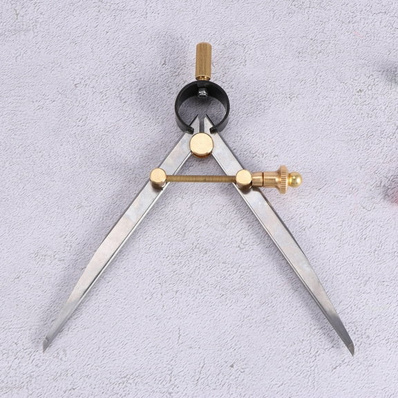 Masteelf Adjustable Creaser Wing Divider for Leather Craft with Precision Carbon Steel and Copper 125mm Silver