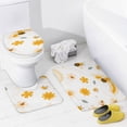 thumbnail image 4 of Cute Bees And Rainbows Pattern Shower Curtain Bathroom Sets Toilet Lid Rug, Bath Mat And Contour Mat, Shower Curtain 4Pcs, 4 of 8
