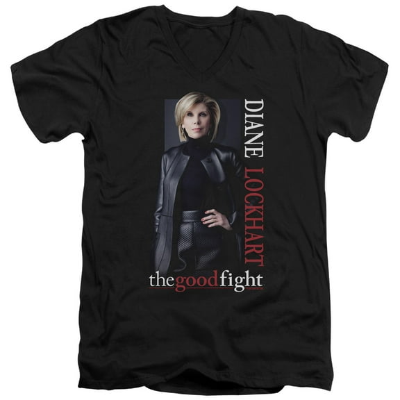The Good Fight Diane Adult V-Neck 30/1 T-Shirt Black