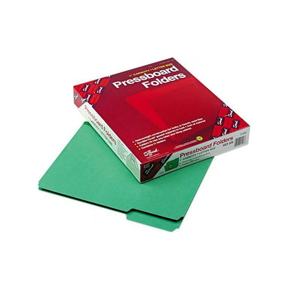Smead 21546 Recycled Folders, One Inch Expansion, 1/3 Top Tab, Letter, Green, 25/Box
