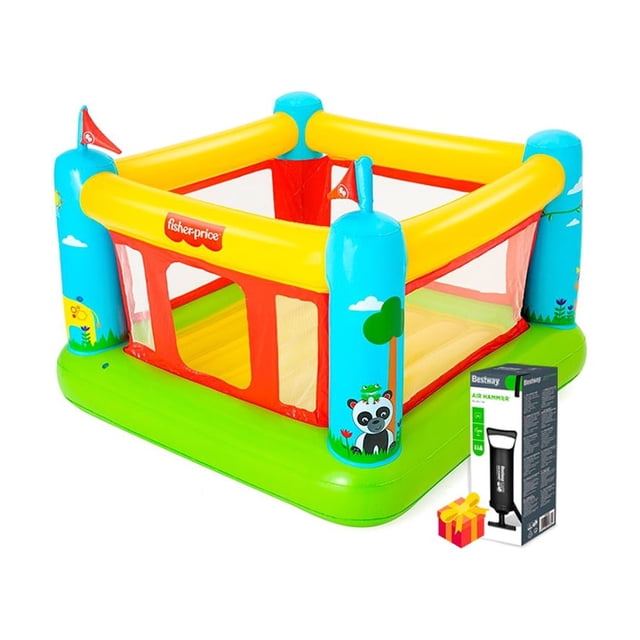 Castillo Brincolín Bestway Infantil Inflable Fisher Price Con Malla + Bomba de Aire