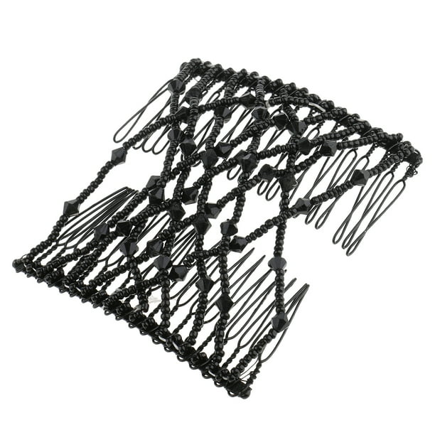Broche del pun ¢ o del peine de cabeza del pelo del grano del de horquil de flor del estiramiento negro Macarena Peine de doble clip