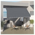 thumbnail image 2 of Retractable Patio Awning 11.5ft x 4ft, Non-Screw, UV Resistant, Adjustable, Dark Gray, 2 of 9