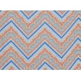 thumbnail image 2 of Zelouf Isla Chevron Print On Challis  , Sewing, DIY, Crafts Fabric by the Yard, C4 Blue/red, 3 Yard, 2 of 2