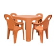 thumbnail image 1 of Mesa Infantil para Niños con 4 Sillas Plástico Reforzado tipo Rattan Naranja la Ardilla, 1 of 6