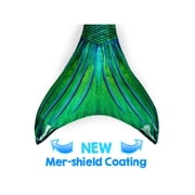 Sun Tail Mermaid Swim Set, Siren Green Mermaid Tail and Green Monofin for Swimming, Size - Teen and Adult Medium (JM)