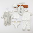 thumbnail image 2 of Wxirdiow Fall Baby Girl Outfits Newborn Baby Boy Clothes Layette Set with Bodysuits, Pants, Hats,Infant Unisex Outfit Grey Size,0-3 Months, 2 of 6