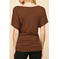 thumbnail image 4 of Made by Johnny Women's V Neck Short Sleeve Wrap Front Drape Dolman Top XXXL RUST, 4 of 6