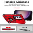 thumbnail image 3 of Allytech Galaxy S23 FE Case with Camera Lens Protector, Rugged Hybrid Shockproof Ring Holder Stand Full Body Protective Phone Case Cover for Samsung Galaxy S23 FE 6.4" - Red, 3 of 8