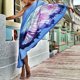 thumbnail image 4 of Vestido largo holgado tipo caftán de playa con estampado de gasa para mujer Pompotops  lopia1000682, 4 of 9