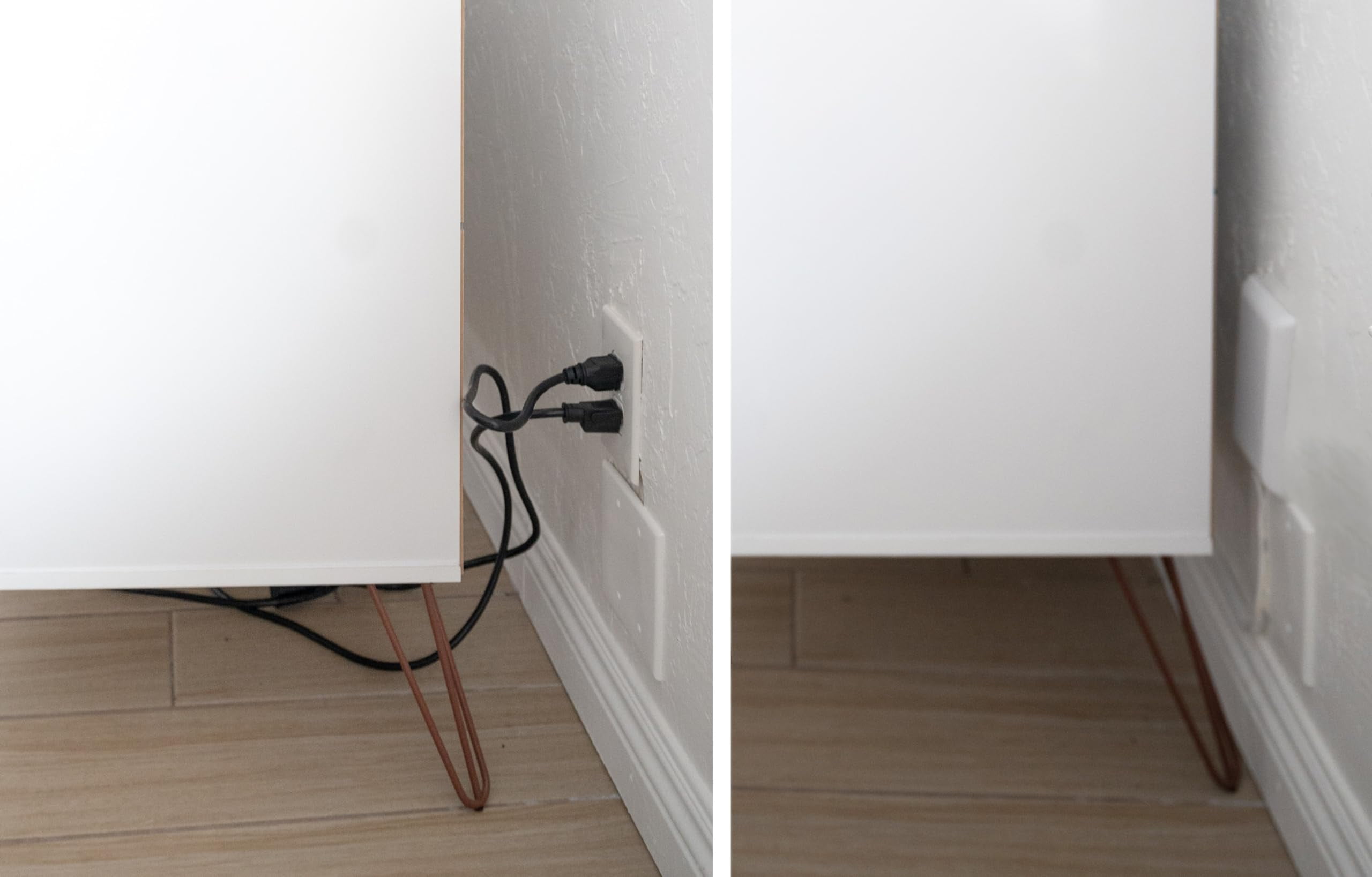 Sleek Socket Wall Outlet Concealer with 8-ft Extension Cord with Multiple Outlets